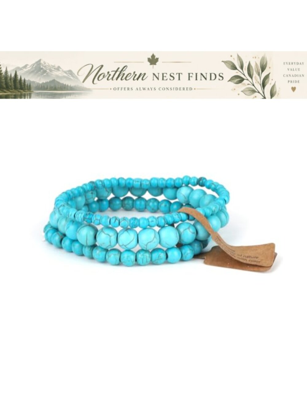 3pc Turquoise Beaded Bracelet Set Stackable Fidget Jewelry
